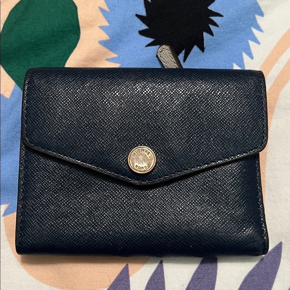 Michael Kors Dark Blue Leather Wallet